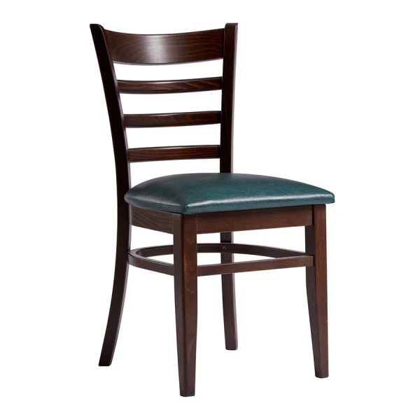 Weldon Sidechair - Medium Brown - Upholstered In Vintage Teal.