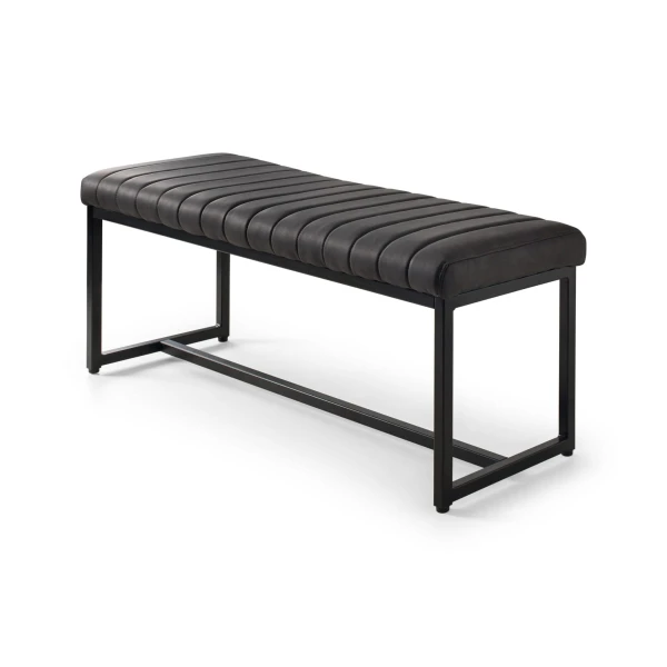 Ludo Bench Antique Black Faux Leather