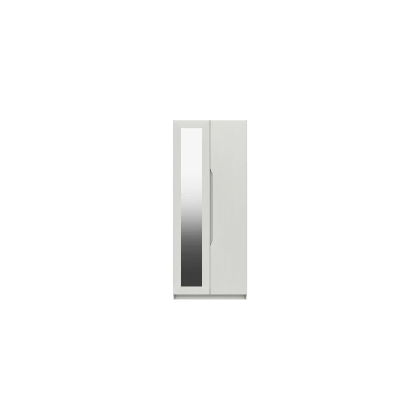 Sinata Two Door Gloss Mirror Wardrobe - White Gloss