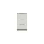 Sinata Gloss Three Drawer Bedside Table - White Gloss