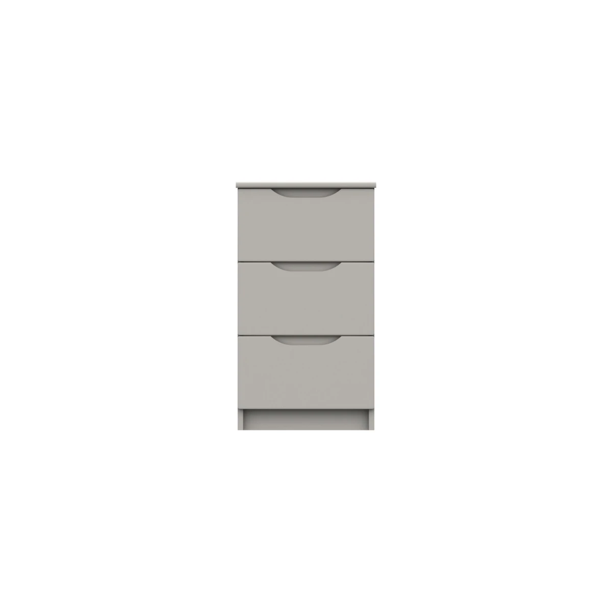 Sinata Gloss Three Drawer Bedside Table - Light Grey Gloss