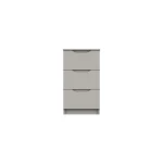 Sinata Gloss Three Drawer Bedside Table - Light Grey Gloss