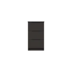 Sinata Gloss Three Drawer Bedside Table - Graphite Gloss