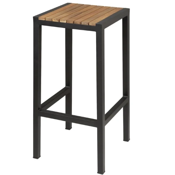 Pair of Sparrow Black & Acacia Wooden Bar Stools