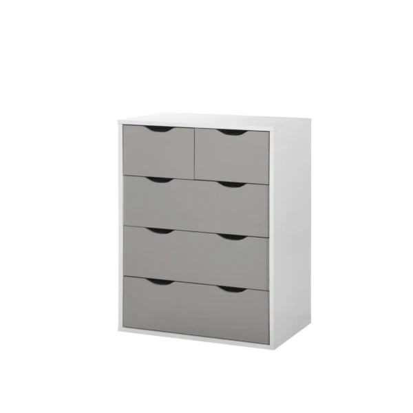 Dallone 3+2 Drawer Chest White & Grey