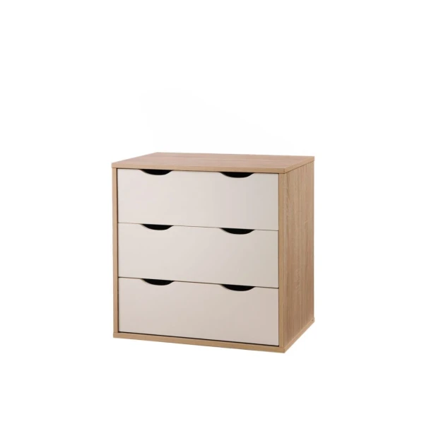 Dallone 3 Drawer Chest Sonoma Oak & White