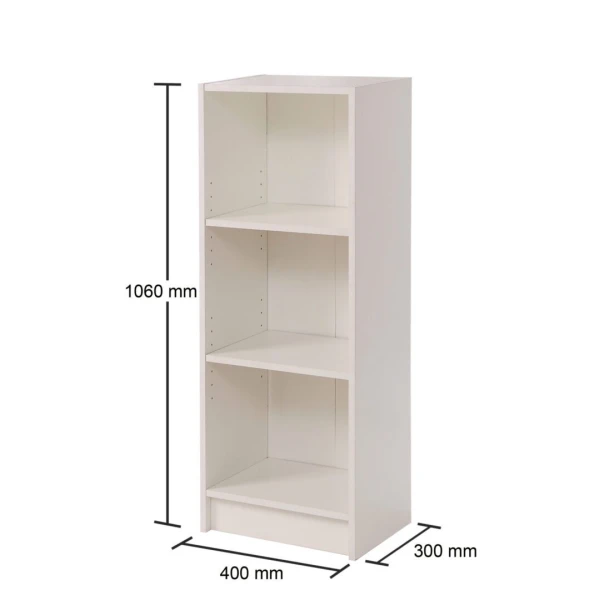 Enantial Medium Narrow Bookcase White