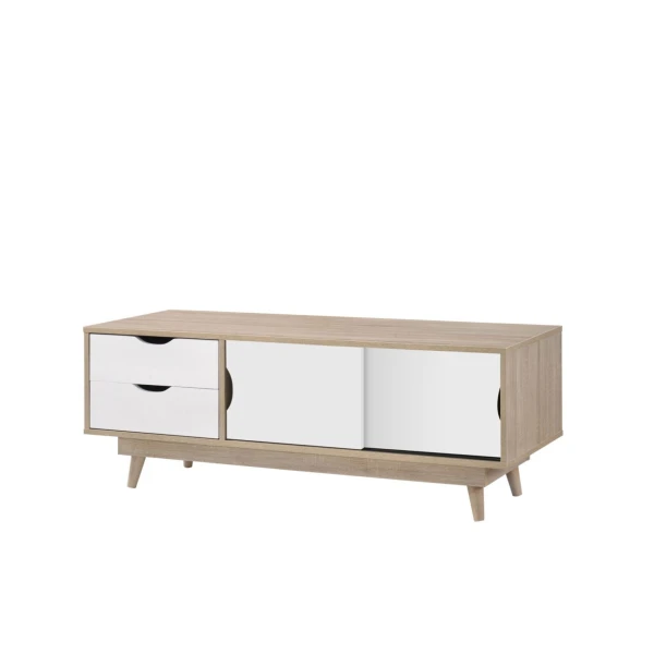 Tallord 2 Door & 2 Drawer TV Unit Sonoma Oak & White