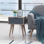 Tallord One Drawer Lamp Table Sonoma Oak & Dark Grey. - Image 3