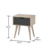 Tallord One Drawer Lamp Table Sonoma Oak & Dark Grey. - Image 2