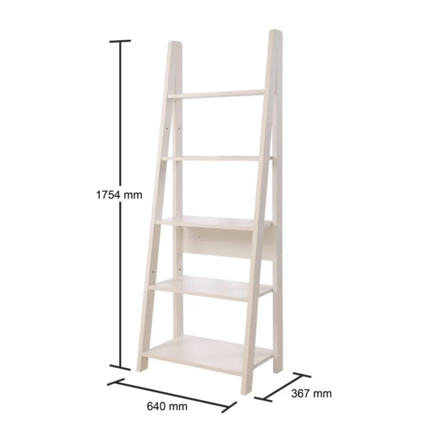 Kira Ladder Bookcase White