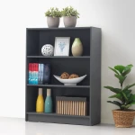 Enantial Low Wide Bookcase Dark Grey - Image 3