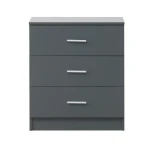 Renio  3 Drawer Chest Dark Grey