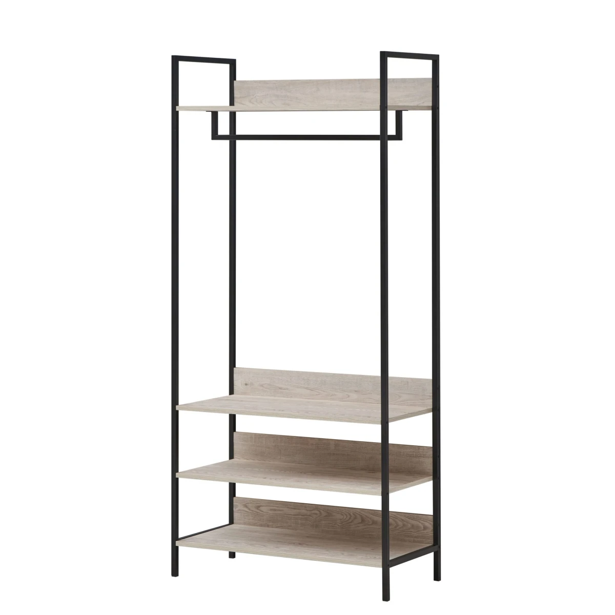 Kahra Open Wardrobe With 4 Shelves Ash Oak