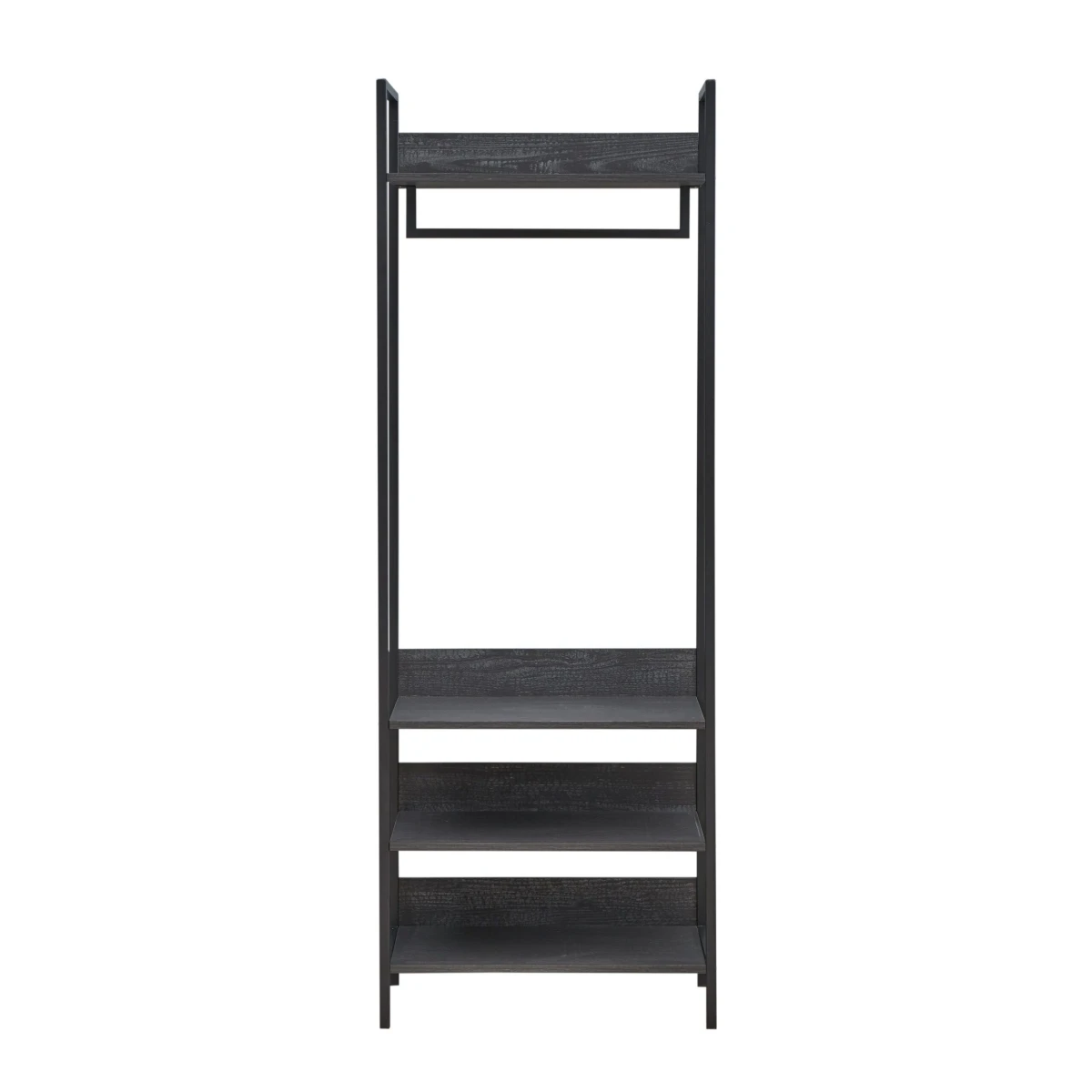 Kahra Open Wardrobe With 4 Shelves Black