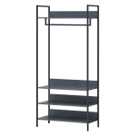 Kahra Open Wardrobe With 4 Shelves Dark Grey