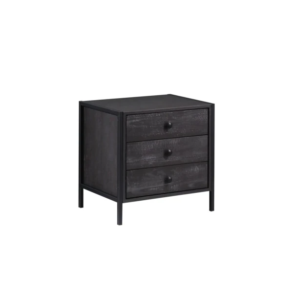 Kahra Nightstand With Three Drawers Black.