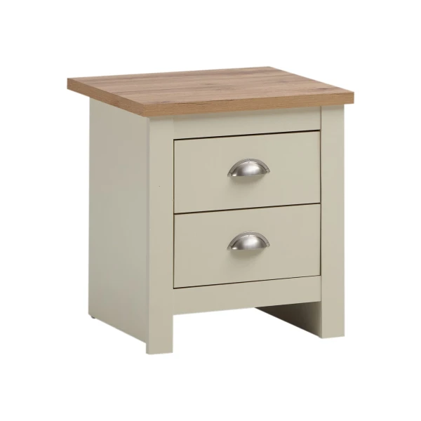 Cisnon Cream Nightstand With 2 Drawers Cream