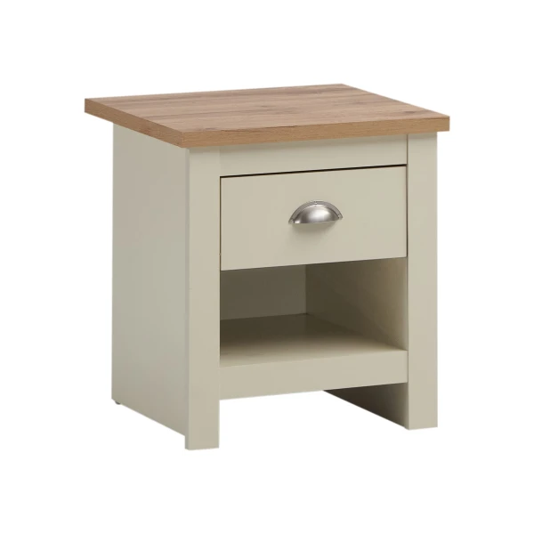 Cisnon Cream Nightstand With 1 Drawer Cream