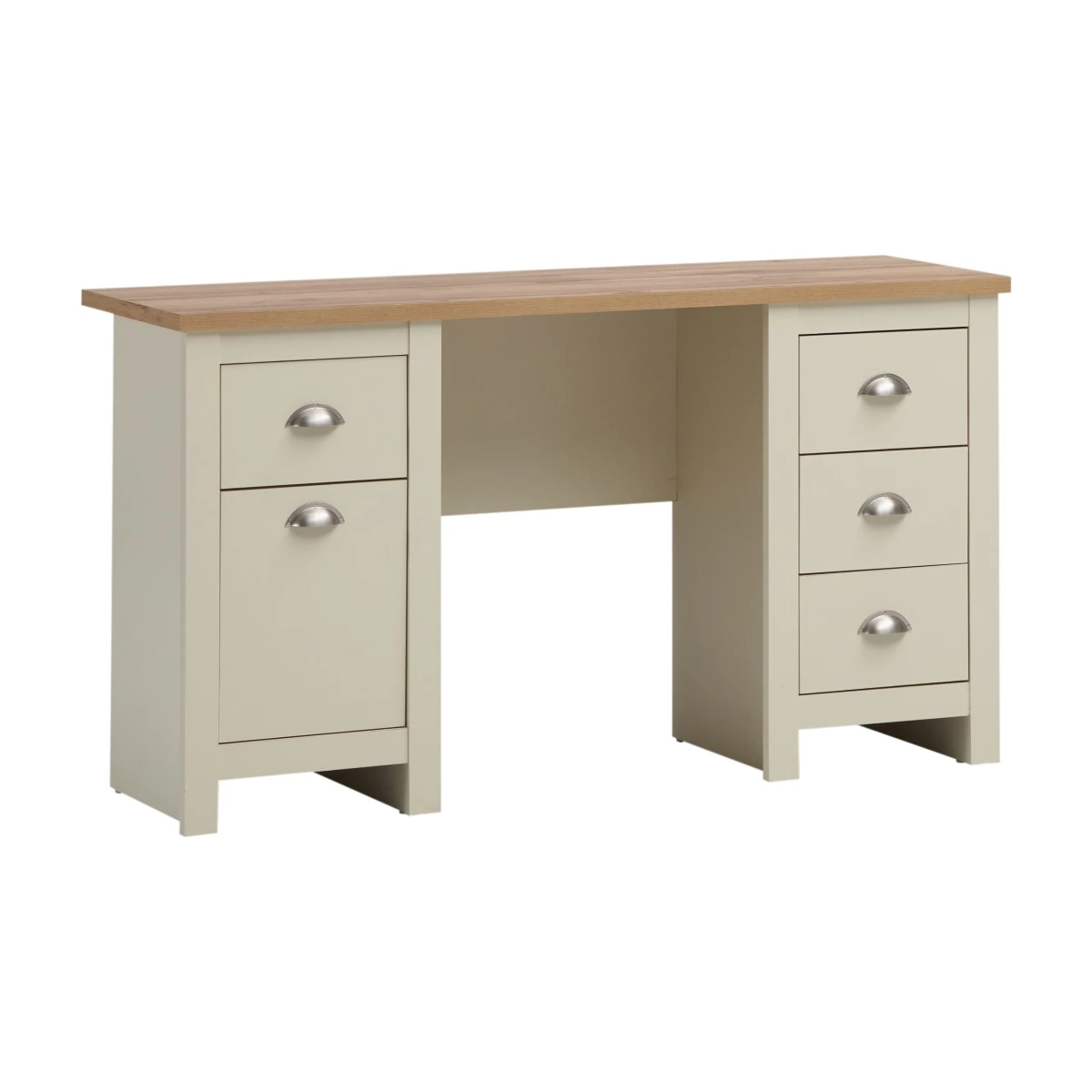 Cisnon Cream 5 Drawer Desk Cream