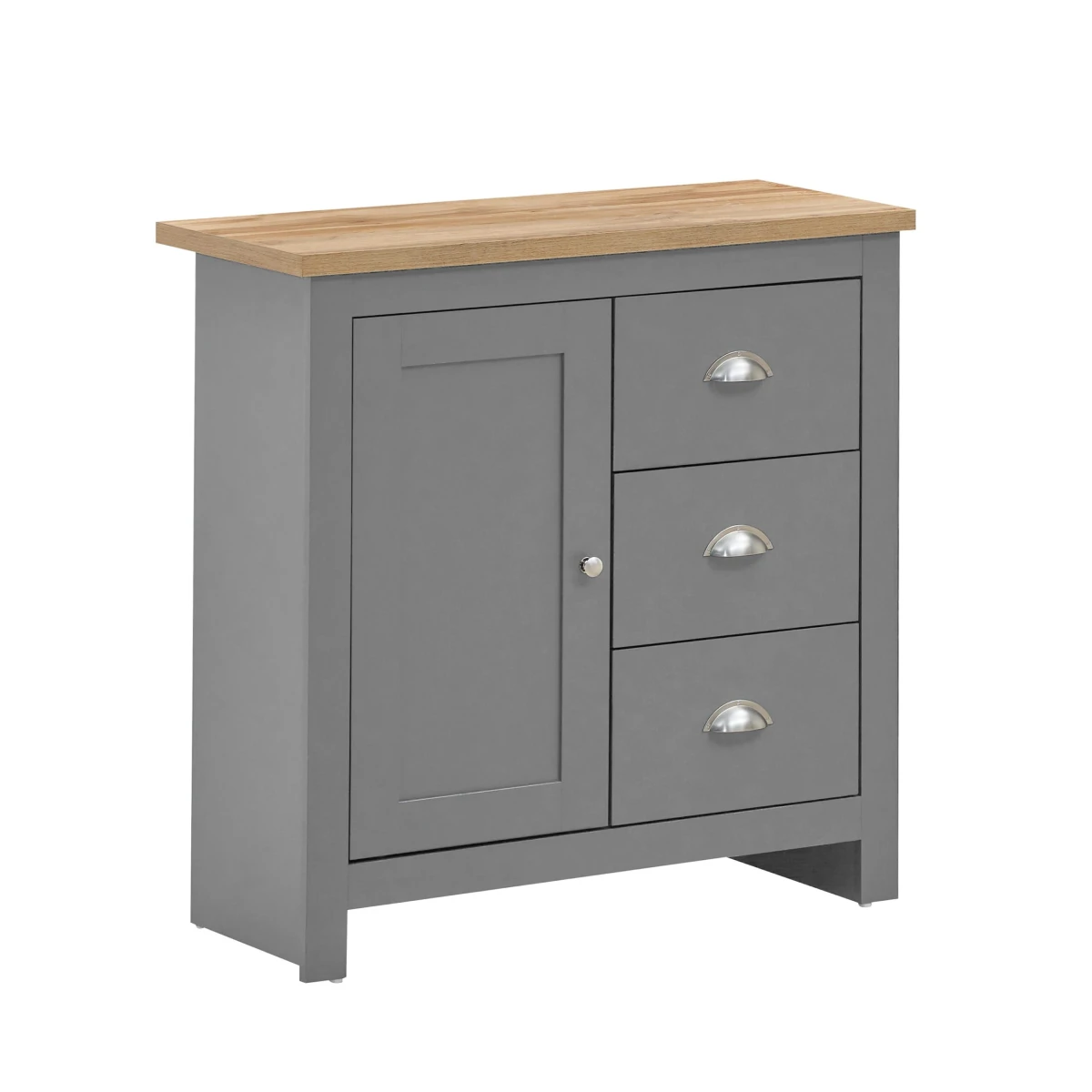 Cisnon Light Grey Sideboard With 1 Door & 3 Drawers Light Grey