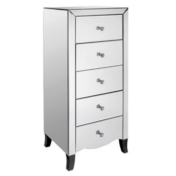 Catnina 5 Drawer Mirrored Chest