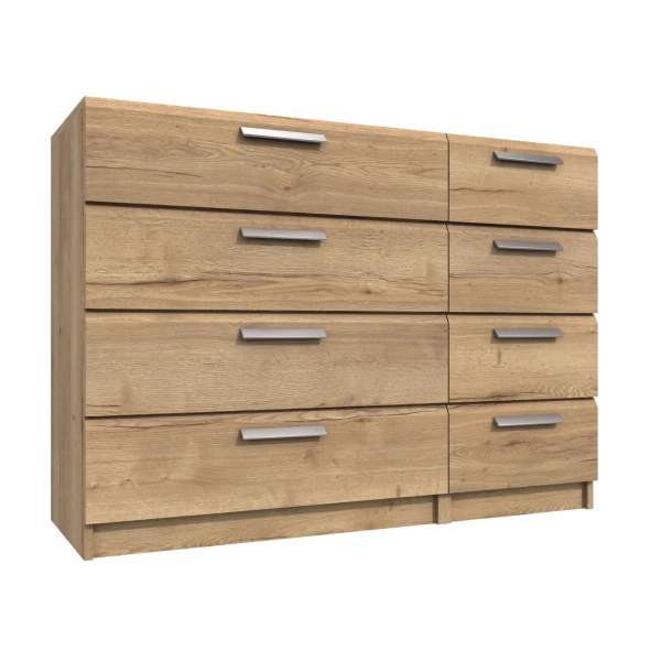 Wister Four Drawer Double Chest - Rustic Oak