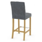 Rosco Oak Wooden Bar Stool - Grey - Image 3