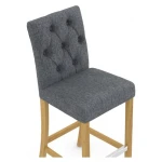 Rosco Oak Wooden Bar Stool - Grey - Image 2