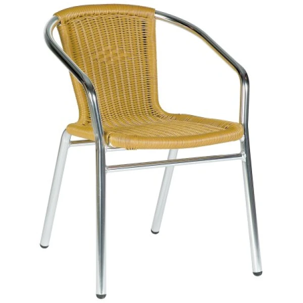 Acfa Aluminium Beige Weave Stacking Chair - Outdoor