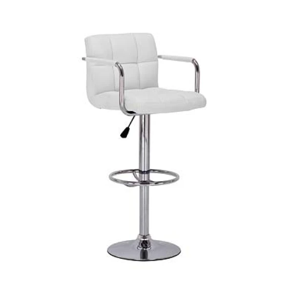 Prime Bar Stool Arms White Adjustable Height