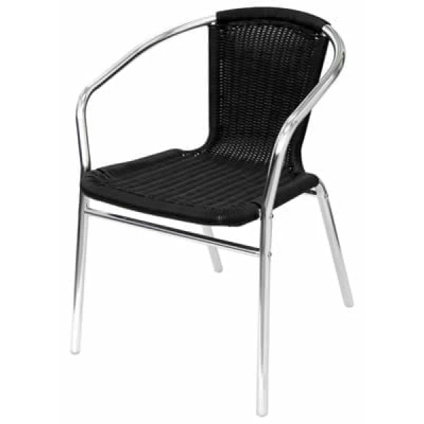 Yoakny 4 Outdoor Garden Aluminium Black Chairs