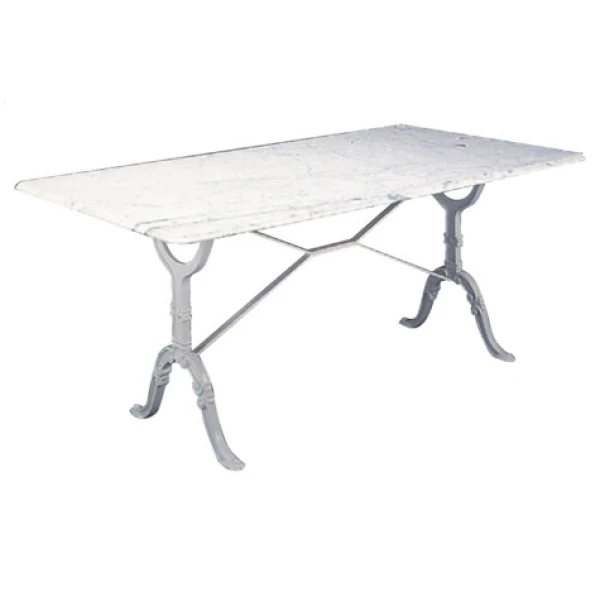 Aubray Large Marble Granite Table Cast Iron Legs