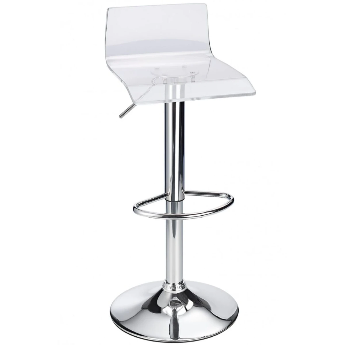 Wye Transparent Acrylic Adjustable Breakfast Bar Stool - Clear.