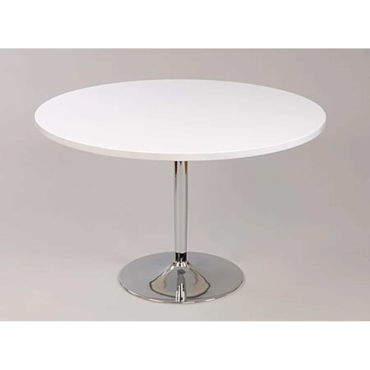 Becks Large White Round Table Table Chrome 100Cm Or 120Cm - 120