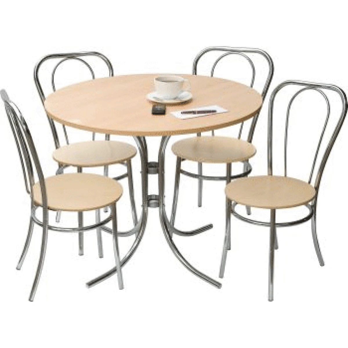 Trestile Round Bistro Table Set 4 Chairs