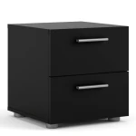 Tele Bedside 2 Drawers in Black