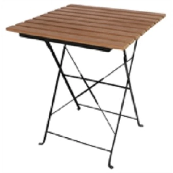 Rhine Folding Faux Wood Bistro Garden Table Square Top With Chairs.