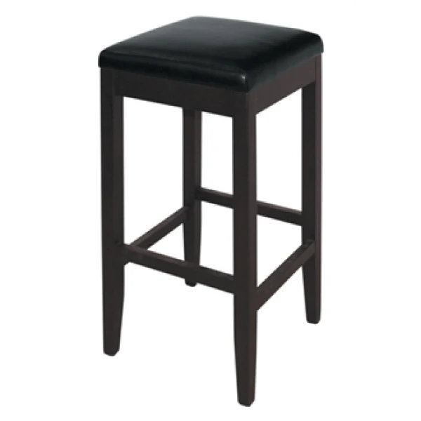 Mila Black Stool - Faux Leather Wood