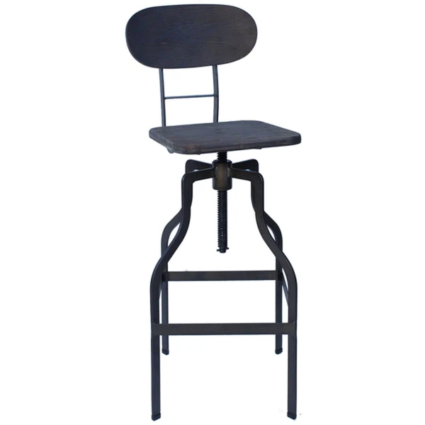 Zapopi Industrial Adjustable Bar Stool - Brown