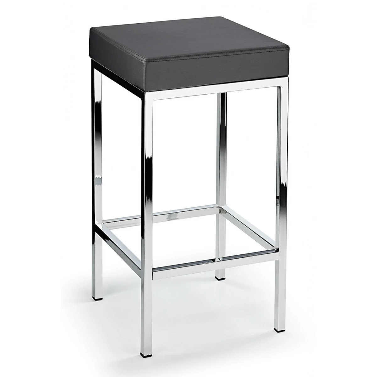 Ernest Bar Stool Chrome Frame Fixed Height - Black