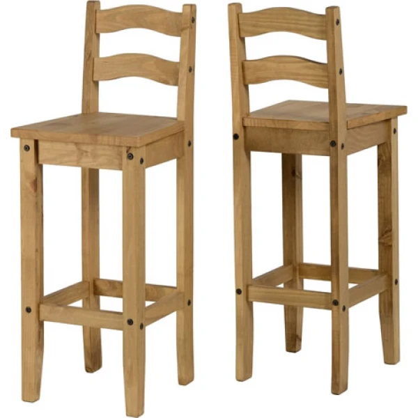 Corisry Waxed Pine High Bar Stool