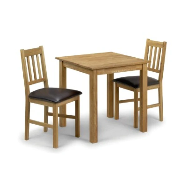 Cox White Solid Oak Square Table 2 Chairs - Chairs