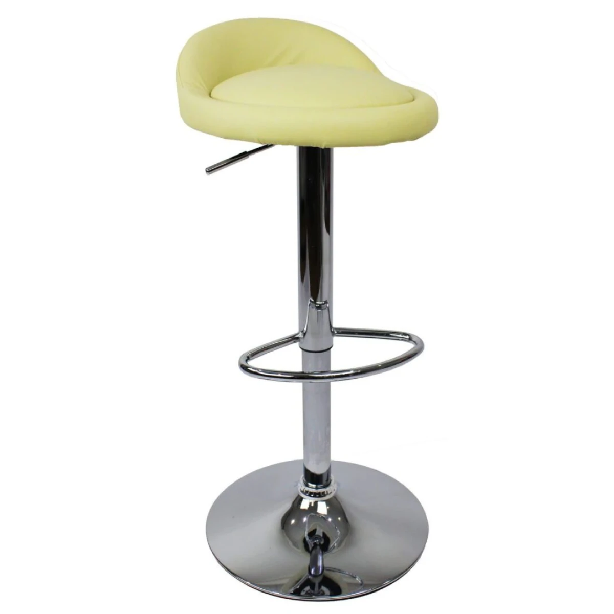 Gaor Adjustable Cream Breakfast Bar Stool - Faux Leather.