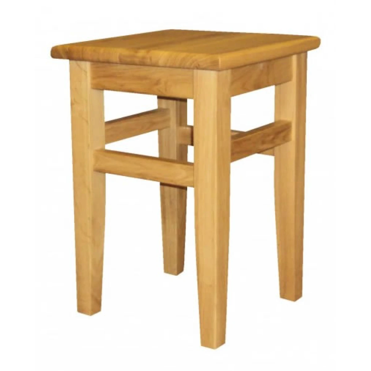 Crafty Solid Oak Wood Frame Low Stool No - Brown Faux Leather