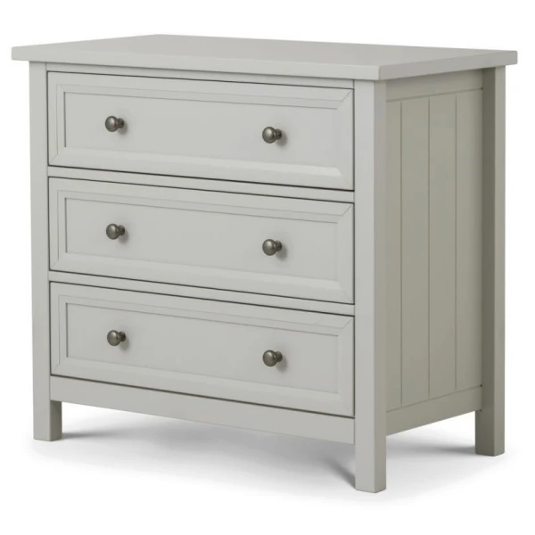 Viyella Dove Grey 3 Drawer Chest Of Drawers Stone Lacquered