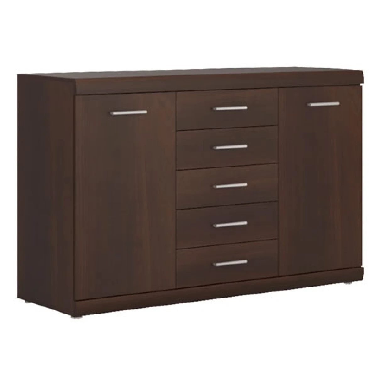 Avison 2 Door 5 Drawer Sideboard In Dark Mahogany Melamine.