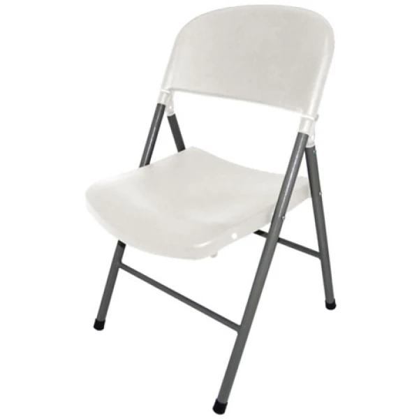 Alex Foldaway Steel Chair Indoor Or Outdoor Use - White.