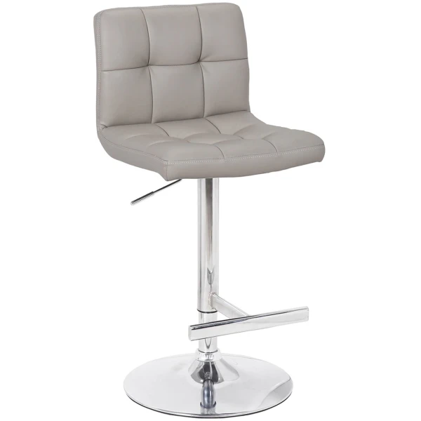 Cuborn Grey Bar Stool Faux Leather