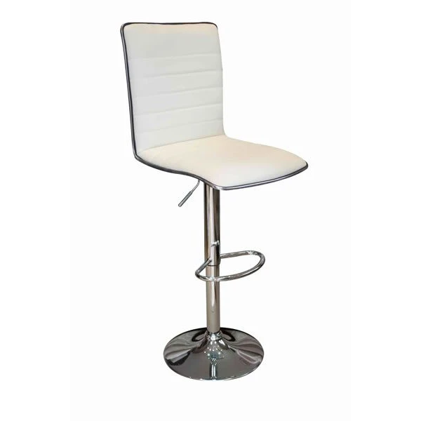 Crispi Breakfast Bar Stool Cream Silver Trim Height Adjustable.